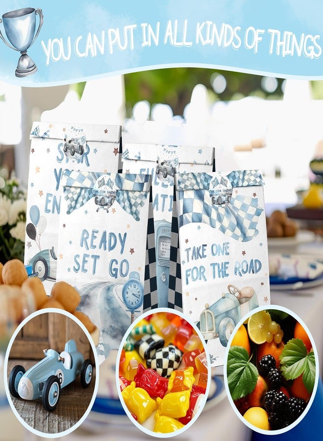HaPiBiDesign 24 Pack Race Car Party Gift Bags, Vintage Racing Paper Favor Bags with Handles, Ready Set Go Birthday Party Supplies for Boys Racing Theme - Image 4